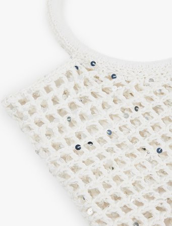 Koton X Sibil Çetinkaya - Pul Detaylı Kroşe Tote Çanta