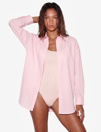 Koton X Sibil Çetinkaya - Pamuklu Uzun Kollu Arkası Hibiskus Çiçek Baskılı Oversize Plaj Gömleği