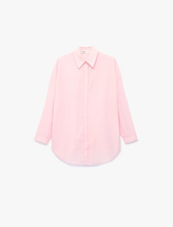 Koton X Sibil Çetinkaya - Pamuklu Uzun Kollu Arkası Hibiskus Çiçek Baskılı Oversize Plaj Gömleği