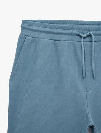 Pamuklu Cepli Dokulu Bermuda Beli Bağcıklı Şort