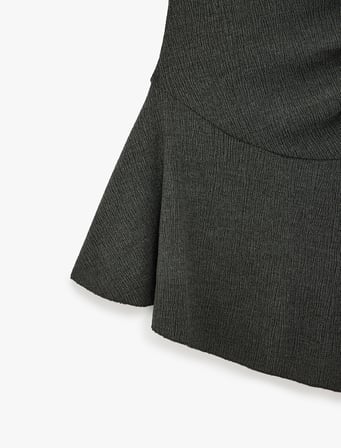 Slim Fit U Yaka Asimetrik Elbise