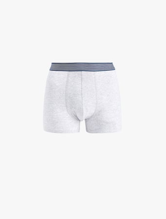 Pamuklu Çizgili Lastik Detaylı 3'lü Boxer Seti