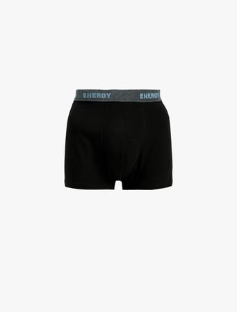 Baskılı Bel Detaylı Pamuklu 3'lü Boxer Seti