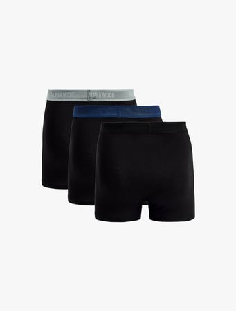 Pamuklu Beli Baskı Detaylı 3’lü Boxer Seti