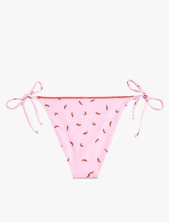 Koton X Sibil Çetinkaya - Kroşe Detaylı Biber Baskılı Yanları İpli Bikini Altı