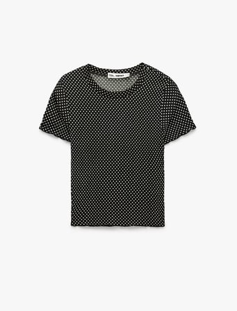 Slim Fit Kısa Kollu Bisiklet Yaka Desenli Tişört