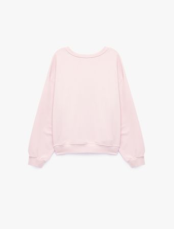 Regular Fit Üç İplik Şardonlu Uzun Kollu Bisiklet Yaka Basic Sweatshirt