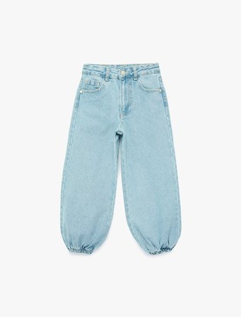 Pamuklu Loose Fit Cepli Şalvar Denim Pantolon