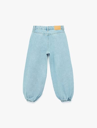 Pamuklu Loose Fit Cepli Şalvar Denim Pantolon