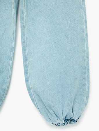 Pamuklu Loose Fit Cepli Şalvar Denim Pantolon