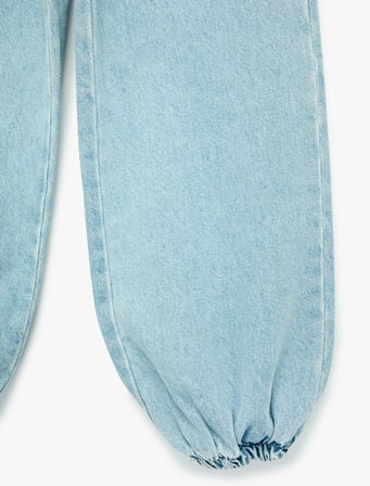 Pamuklu Loose Fit Cepli Şalvar Denim Pantolon