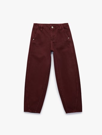 Pamuklu Bol Kesim Cepli Balon Fit Pantolon