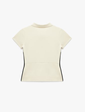 Slim Fit Viskon Karışımlı Fermuarlı Scuba Kısa Kollu Polo Yaka Tişört