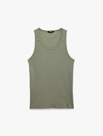 Kolsuz Pamuklu Bisiklet Yaka Slim Fit Atlet