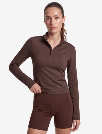 Dar Kesim Dik Yaka Uzun Kollu Bloklu Spor Sweatshirt