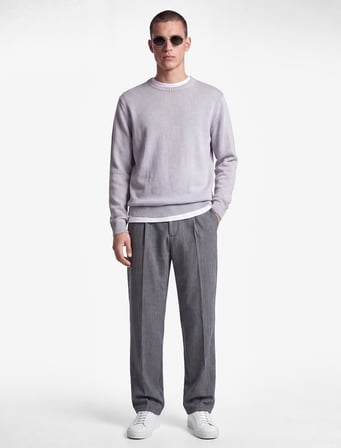 Viskon Karışımlı Cepli Pileli Slim Fit Kumaş Pantolon