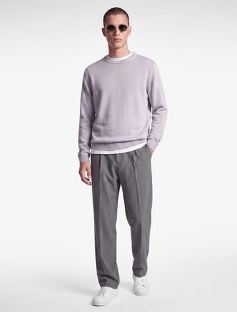 Viskon Karışımlı Cepli Pileli Slim Fit Kumaş Pantolon