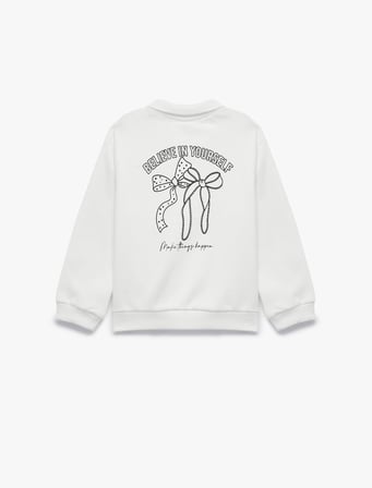 Pamuklu Uzun Kollu Yarım Fermuarlı Polo Yaka Sweatshirt