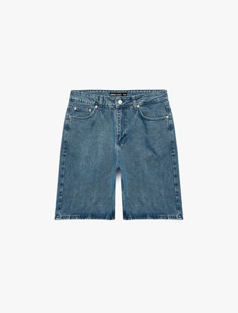Normal Bel Pamuklu Bermuda Straight Fit Jean Şort