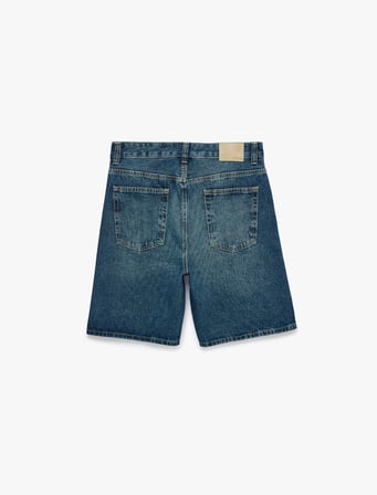 Pamuklu Rahat Kalıp Normal Bel Baggy Jean Şort