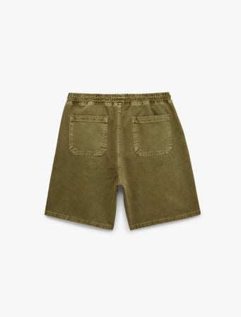 Pamuklu Rahat Kalıp Jogger Beli Bağcıklı Bermuda Jean Şort