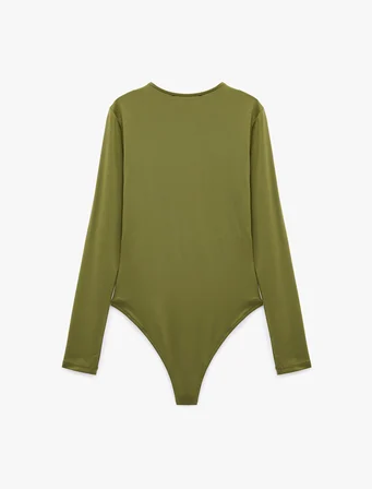 Bisiklet Yaka Uzun Kollu Bodysuit