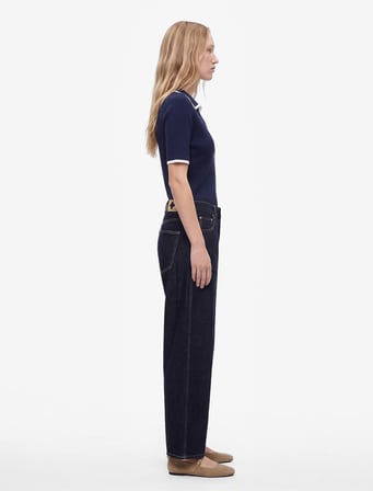 Pamuklu Normal Paça Cepli Düğmeli Balon Denim Pantolon - Balloon Fit Jean