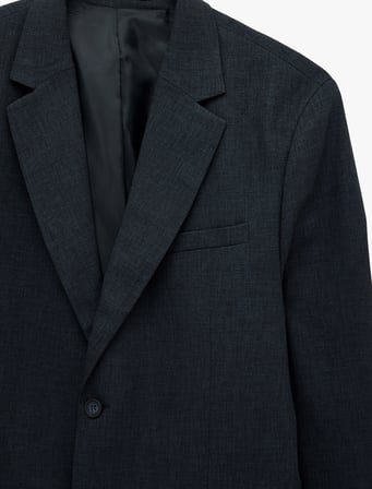Düğmeli Uzun Kollu Kapaklı Cepli Mono Yaka Blazer Ceket