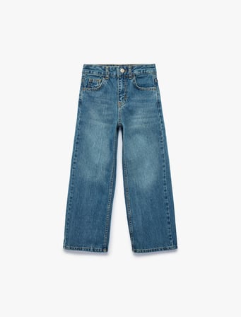 Pamuklu Mom Fit Denim Pantolon