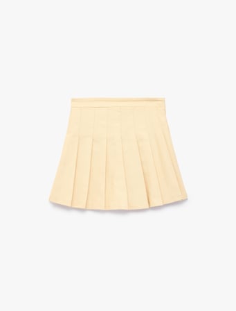 Pamuklu Gabardin Kumaş Basic Pileli Etek