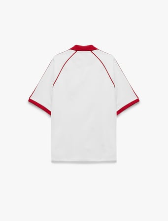 Regular Fit Renk Kontrastlı Polo Yaka Kısa Reglan Kol Baskılı 2026 Dünya Kupası Tişörtü
