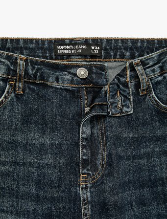 Normal Bel Cepli Pamuklu Tapered Fit Jean Pantolon - Joe Jean