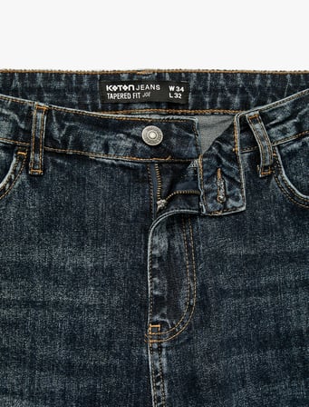 Normal Bel Cepli Pamuklu Tapered Fit Jean Pantolon - Joe Jean
