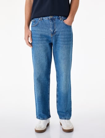 Bol Kalıp Pamuklu Cepli Normal Bel Baggy Jean Pantolon