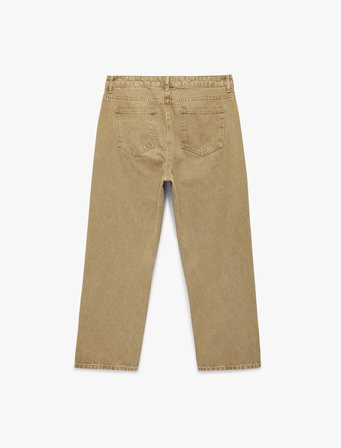 Normal Bel Pamuklu Bol Baggy Jean Pantolon