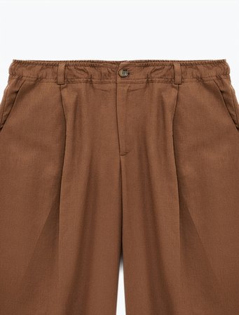 Koton X Şahika Ercümen - Cepli Pile Detaylı Baggy Keten Pantolon