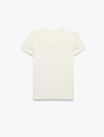 Koton X Şahika Ercümen - Slim Fit Bisiklet Yaka Kısa Kollu Yengeç Nakış Detaylı Tişört