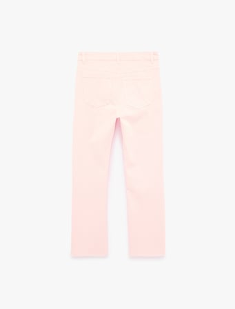 Pamuklu Cepli Düğmeli İspanyol Paça Crop Jean Pantolon -  Kick Flare Jeans