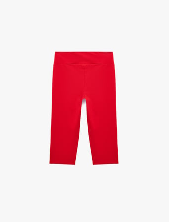Beli Lastikli Slim Fit Kapri Pantolon