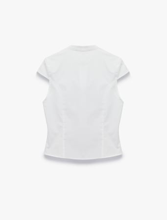 Pamuklu Slim Fit Kısa Kollu Bisiklet Yaka Napolyon Kapama Düğmeli Gömlek