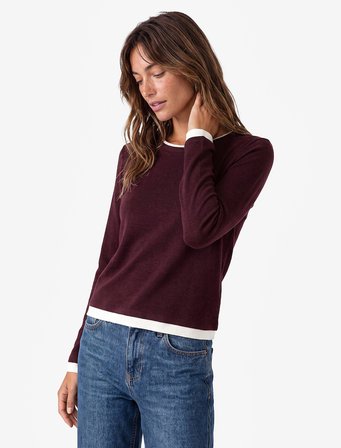 Slim Fit Renk Kontrastlı Katmanlı Uzun Kollu Bisiklet Yaka Tişört