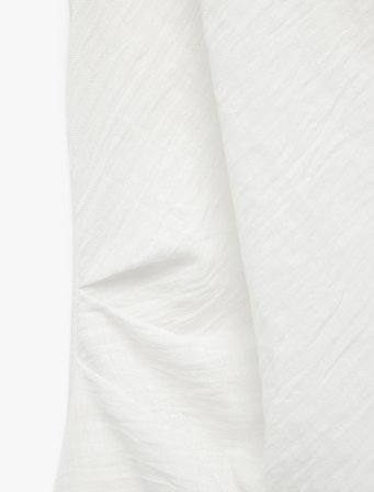 Keten Görünümlü Slim Fit Kolsuz Asimetrik Kesim Kayık Yaka Bluz