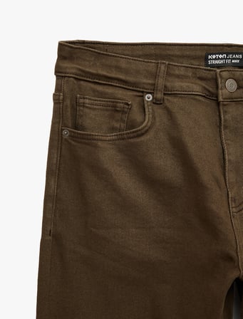 Normal Bel Pamuklu Straight Fit Jean Pantolon - Mark Jean