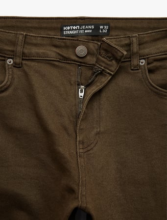 Normal Bel Pamuklu Straight Fit Jean Pantolon - Mark Jean