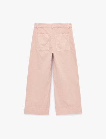 Pamuklu Düğmeli Normal Bel Cep Detaylı Bol Paça Pantolon - Culotte Jeans
