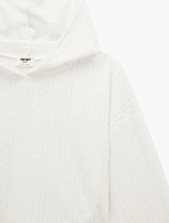 Uzun Kollu Basic Kapşonlu Sweatshirt