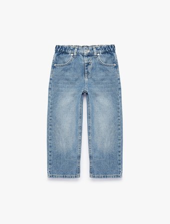 Yıldız Detaylı Pamuklu Cepli Loose Fit Denim Pantolon