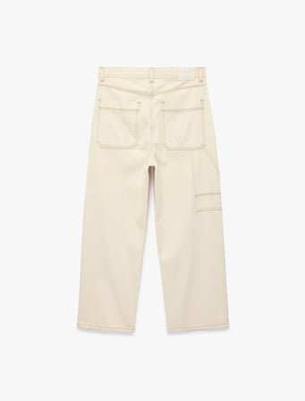 Oversize Pamuklu Cep Detaylı Bol Barrel Fit Jean Pantolon