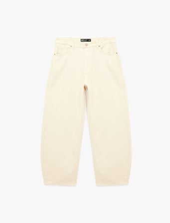 Pamuklu Bol Normal Bel Cepli Oversize Barrel Fit Jean Pantolon
