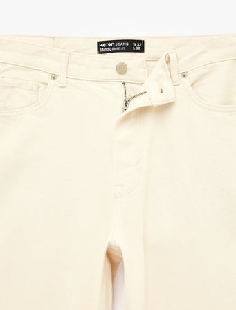 Pamuklu Bol Normal Bel Cepli Oversize Barrel Fit Jean Pantolon